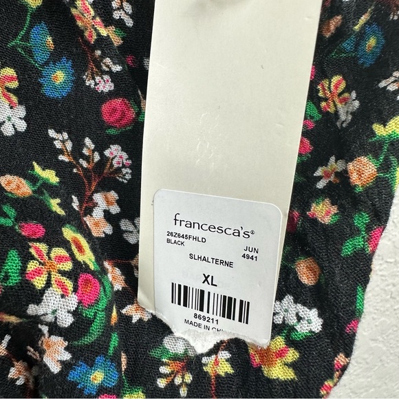 SOLD! Mi Ami for Francesca’s black floral cocktail jumpsuit women’s size extra l - Picture 4 of 6